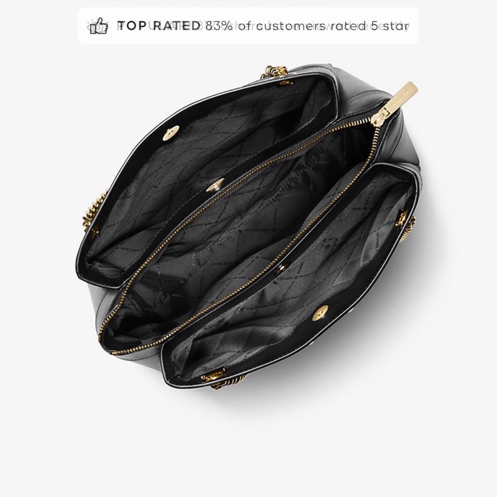 Michael Kors Black Quilted Shoulder Bag with Gold Chain - Picture 2 of 7